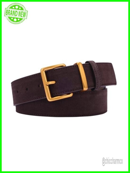 Genuine Suede Leather Wide Belt Metal Buckle for Jeans Dresses main image 4
